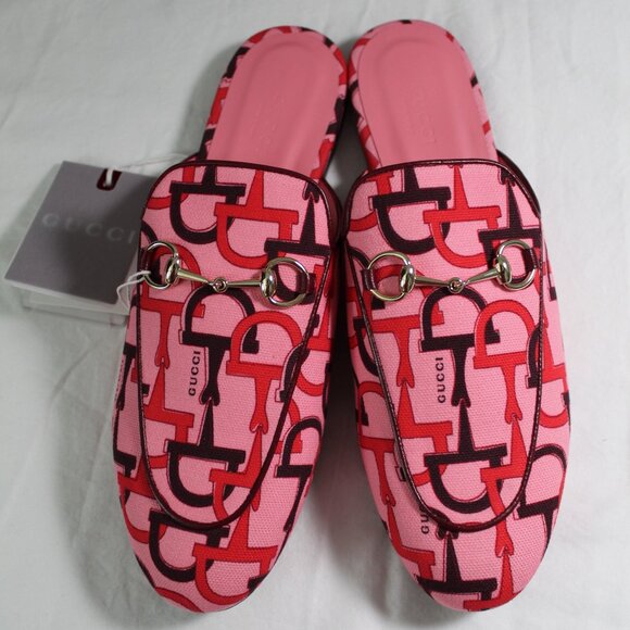 NWB Gucci Horsebit GG Princetown Horsebit Flats Mules Slip Ons 40 802163 - Picture 3 of 9